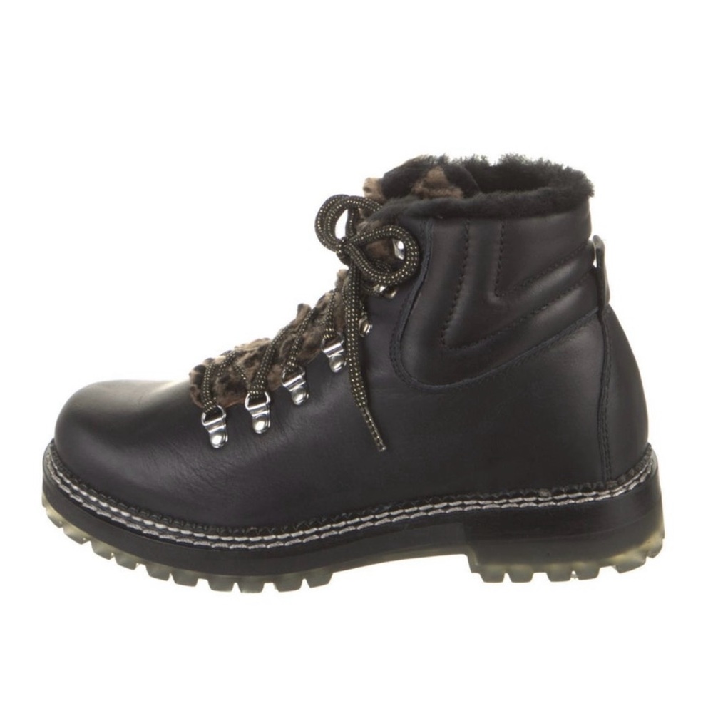 Montelliana Leather & Shearling Combat Boots
